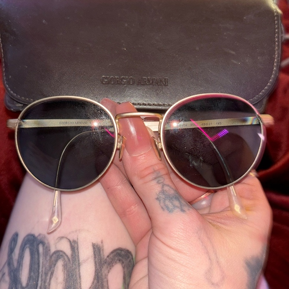 Giorgio Armani Gold and Black Sunglasses